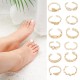 12/24PCs Adjustable Jewelry Silver Open Toe Ring Finger Foot Rings New Set Good