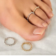 BOHO FESTIVAL BEACH BEADED TOE RING STRETCHY GOLD SILVER TONE 1 PIECE UK SELLER