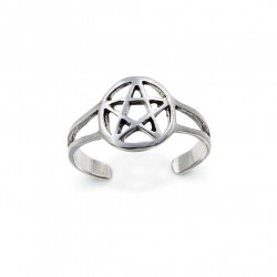 Sterling Silver (925) Adjustable  Pentagram  Toe  Ring  !!         Brand  New !!