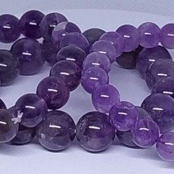 AMETHYST LIGHT Gemstone Bracelet Handmade Natural 18cmStretch 8mm 10mm 12mm Bead