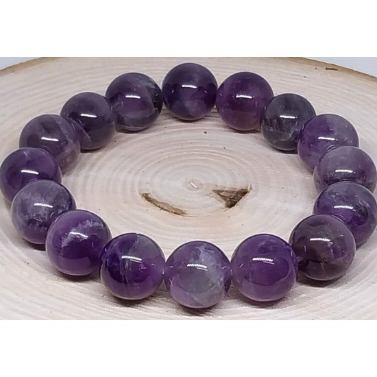 AMETHYST LIGHT Gemstone Bracelet Handmade Natural 18cmStretch 8mm 10mm 12mm Bead