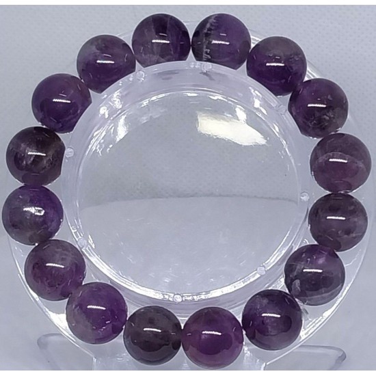 AMETHYST LIGHT Gemstone Bracelet Handmade Natural 18cmStretch 8mm 10mm 12mm Bead