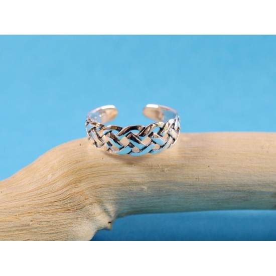 Sterling  Silver  925  Adjustable  Celtic  Twist  Toe  Ring !!        New !!