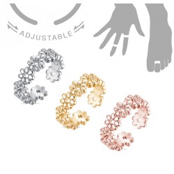 Toe Ring Daisy Flower Adjustable Midi Finger Knuckle Thumb Stacking Ring Band 