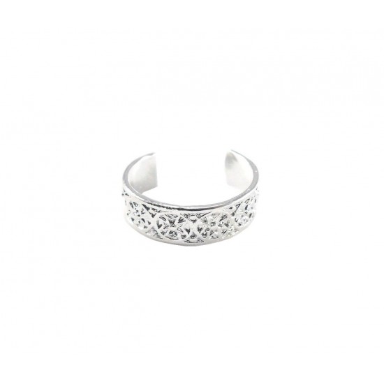 Toe Ring Silver Adjustable Open Midi Finger Knuckle Thumb Stacking Ring Band 