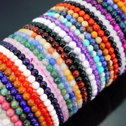 Handmade 4mm Mixed Natural Gemstone Round Beads Stretchy Bracelet Reiki Chakra 