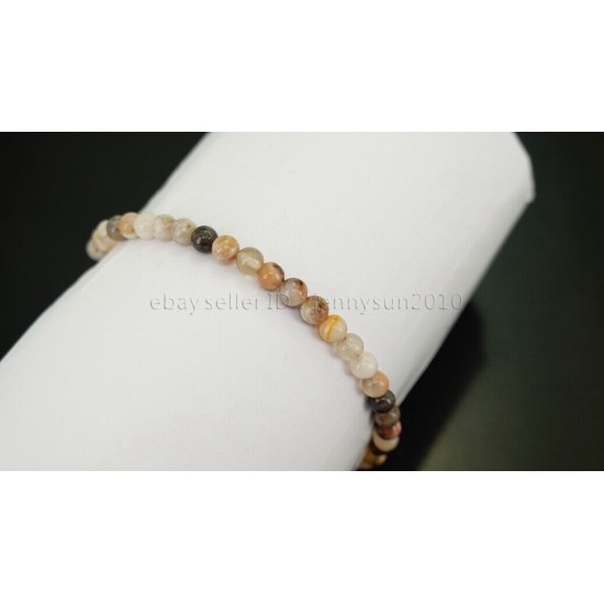 Handmade 4mm Mixed Natural Gemstone Round Beads Stretchy Bracelet Reiki Chakra 