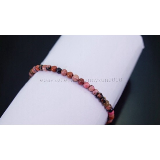 Handmade 4mm Mixed Natural Gemstone Round Beads Stretchy Bracelet Reiki Chakra 