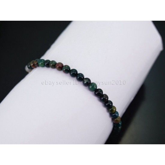 Handmade 4mm Mixed Natural Gemstone Round Beads Stretchy Bracelet Reiki Chakra 