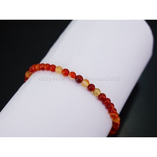 Handmade 4mm Mixed Natural Gemstone Round Beads Stretchy Bracelet Reiki Chakra 