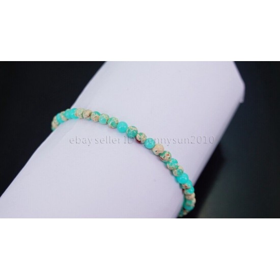 Handmade 4mm Mixed Natural Gemstone Round Beads Stretchy Bracelet Reiki Chakra 