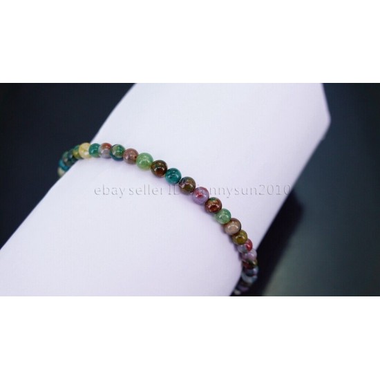 Handmade 4mm Mixed Natural Gemstone Round Beads Stretchy Bracelet Reiki Chakra 