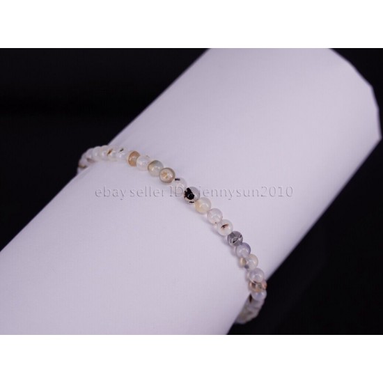 Handmade 4mm Mixed Natural Gemstone Round Beads Stretchy Bracelet Reiki Chakra 
