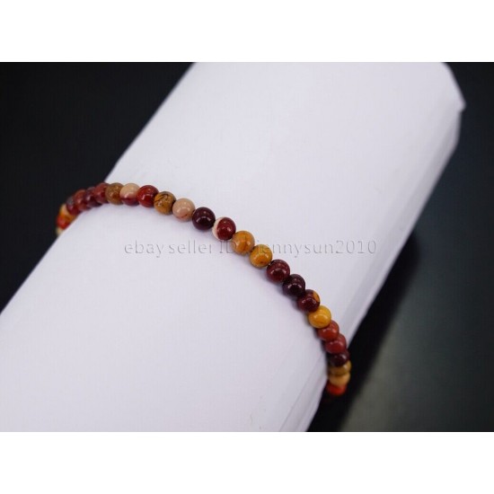 Handmade 4mm Mixed Natural Gemstone Round Beads Stretchy Bracelet Reiki Chakra 