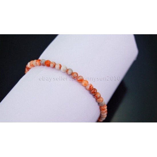 Handmade 4mm Mixed Natural Gemstone Round Beads Stretchy Bracelet Reiki Chakra 
