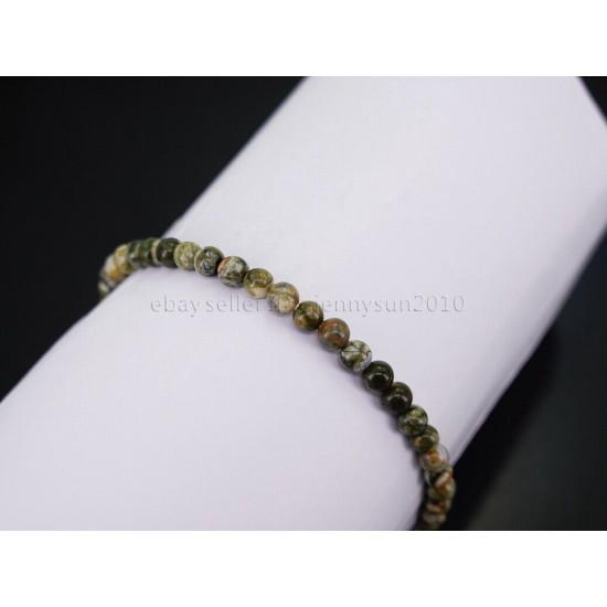 Handmade 4mm Mixed Natural Gemstone Round Beads Stretchy Bracelet Reiki Chakra 