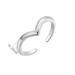 Toe Ring Wave Thin Adjustable Midi Finger Knuckle Thumb Stacking Ring Band 