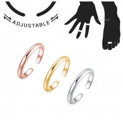 Toe Ring Simple Band Adjustable Midi Finger Knuckle Thumb Stacking Ring 