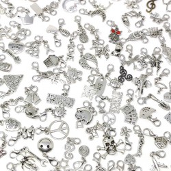 Tibetan Silver Clip on Charms For Bracelets - Zips - Phones - Stitch Markers