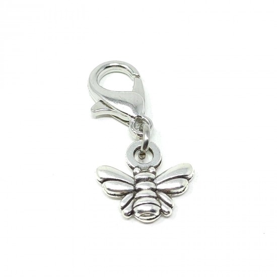 Tibetan Silver Clip on Charms For Bracelets - Zips - Phones - Stitch Markers