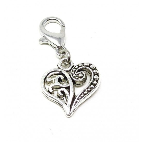Tibetan Silver Clip on Charms For Bracelets - Zips - Phones - Stitch Markers