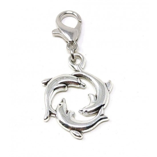 Tibetan Silver Clip on Charms For Bracelets - Zips - Phones - Stitch Markers