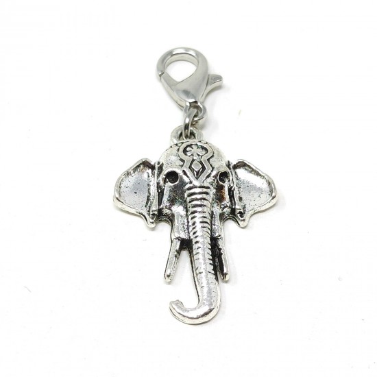 Tibetan Silver Clip on Charms For Bracelets - Zips - Phones - Stitch Markers