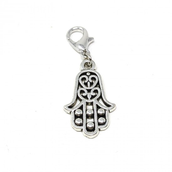 Tibetan Silver Clip on Charms For Bracelets - Zips - Phones - Stitch Markers