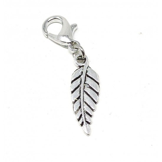 Tibetan Silver Clip on Charms For Bracelets - Zips - Phones - Stitch Markers