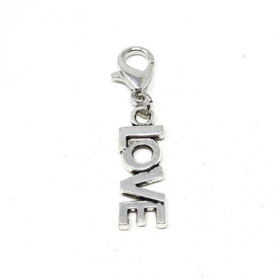 Tibetan Silver Clip on Charms For Bracelets - Zips - Phones - Stitch Markers