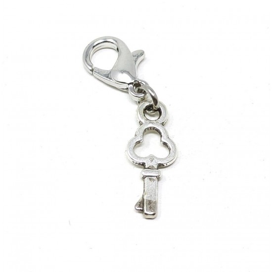 Tibetan Silver Clip on Charms For Bracelets - Zips - Phones - Stitch Markers