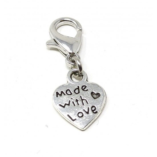 Tibetan Silver Clip on Charms For Bracelets - Zips - Phones - Stitch Markers