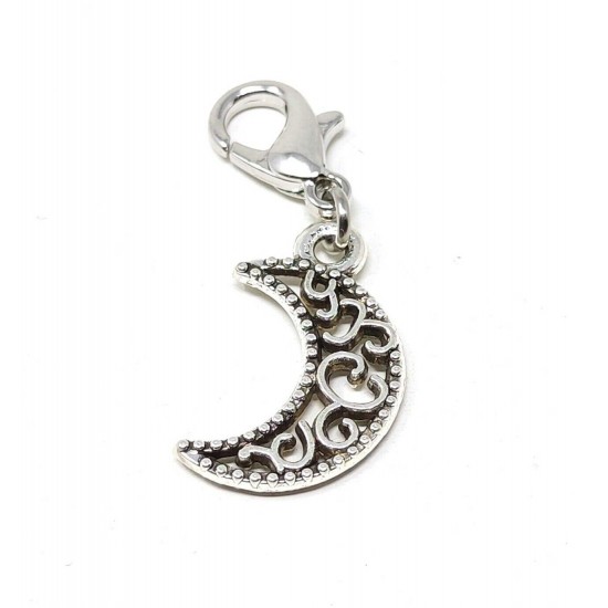 Tibetan Silver Clip on Charms For Bracelets - Zips - Phones - Stitch Markers