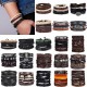 6Pcs/Set Multilayer Leather Bracelet Men's Women Wristband Bangle Jewelry Set