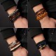 6Pcs/Set Multilayer Leather Bracelet Men's Women Wristband Bangle Jewelry Set