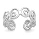 Stunning Women's Swirl Adjustable 925 Sliver Toe Ring 14K White Gold Plated