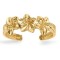 Adjustable Open Midi Ring with Flowers Stunning Toe Ring 14k Yellow Gold Plated