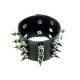 Spike Cuff Wrist Bracelet 21 Spikes Rivet Stud Wide Vegan Faux Leather Rocker