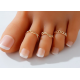 BOHO FESTIVAL BEACH  TOE RINGS SET OF 3 ADJUSTABLE SILVER GOLD TONE UK SELLER S3