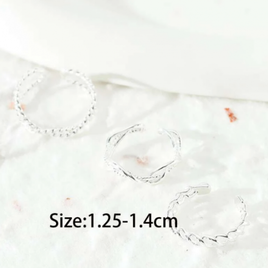 BOHO FESTIVAL BEACH  TOE RINGS SET OF 3 ADJUSTABLE SILVER GOLD TONE UK SELLER S3