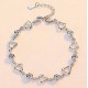 Crystal Heart Linked Charm Bracelet 925 Sterling Silver Womens Jewellery Gift UK