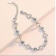 Crystal Heart Linked Charm Bracelet 925 Sterling Silver Womens Jewellery Gift UK