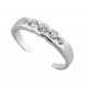 925 SOLID STERLING SILVER CLEAR CUBIC ZERCONIA TOE RING (AJUSTABLE)