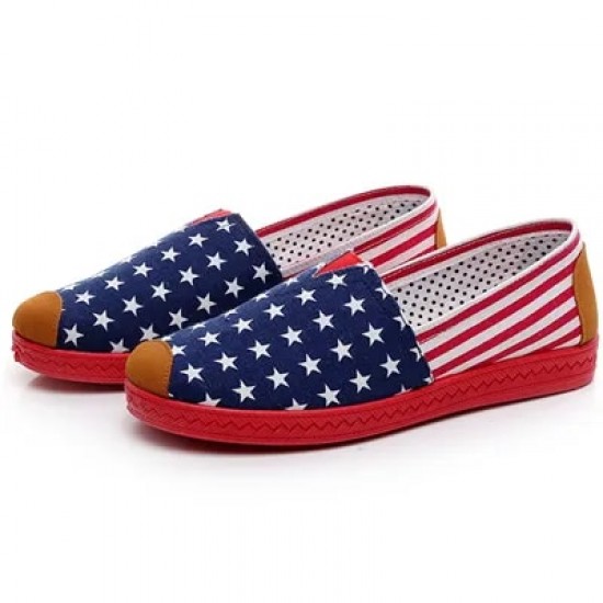 Cresfimix Women Fashion Red Stripe Comfort Slip on Loafers Lady Sweet High Quality Light Weight Summer Flat Shoes Zapatos E6284