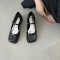 2023 Fashion Women Pumps Mary Jane Heels Chunky Strappy Black Square toe Heels Lolita Slingback Heels women shoes