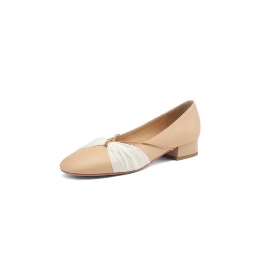 New Fashion Flats Shoes Women Flats Square Toe White Beige Non-slip Flats Casual Basic Flat Heel Size 35-40