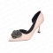 Pereira Green Crystal Bow Knot Pumps Shallow Cover Heel High Heels Pointed Toe Shoes for Women Shoes on Heels Zapatillas Mujer