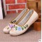 Chaussures Plates Femmes Women Cute Floral Printed Comfortable Slip on Embroidery Shoes Lady Fashion Sweet Flat Shoes E501