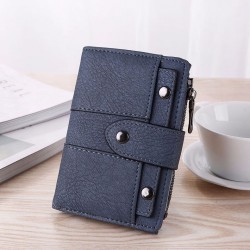 2023 Fashion Women Wallets Small Short Coin Purse Wallets Zipper High Quality PU Leather Female Pink Blue Card Holder Money Bag