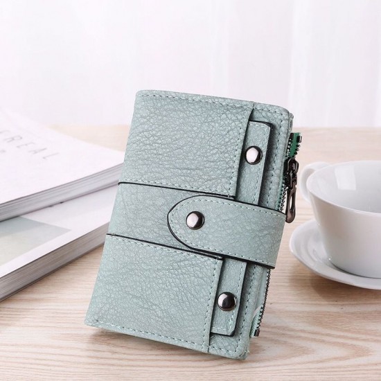 2023 Fashion Women Wallets Small Short Coin Purse Wallets Zipper High Quality PU Leather Female Pink Blue Card Holder Money Bag